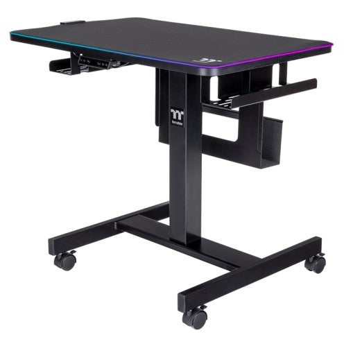 Thermaltake CYCLEDESK 100. Ravna. Pravougaoni oblik. MDF ploče. Željezo. Gejming. Crna.