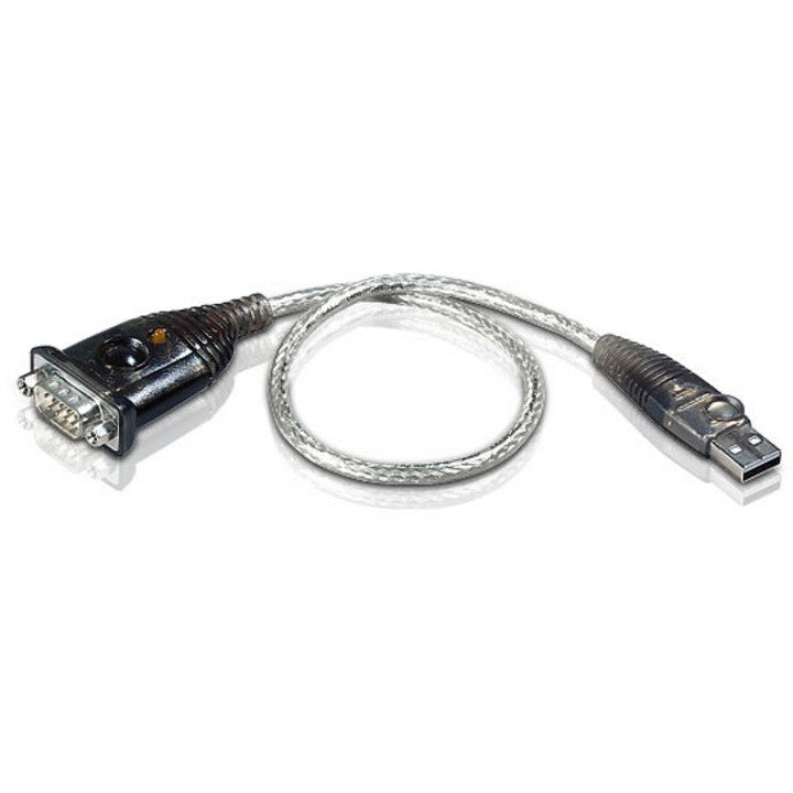ATEN USB na RS-232 adapter (35 cm). Nerđajući čelik. Prozirni. Crni. 0,35 m. USB Tip-A. DB-9. Muški. Muški