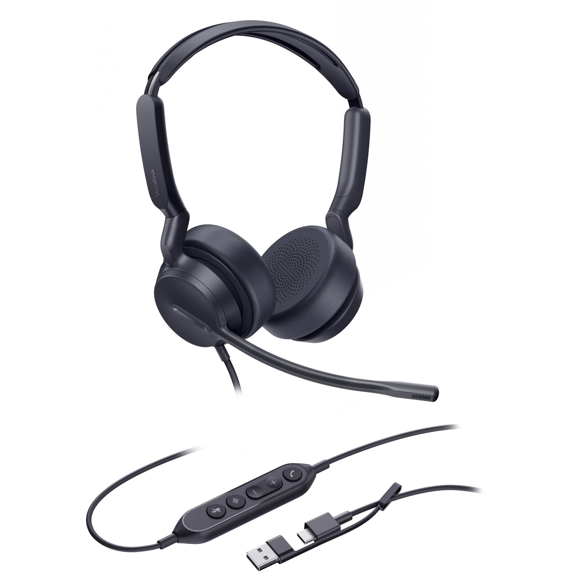 Yealink Dual UC slušalice sa USB-C/A priključkom. Žične. Pozivi/Muzika. 20 - 20000 Hz. 160 g. Slušalice. Crne.