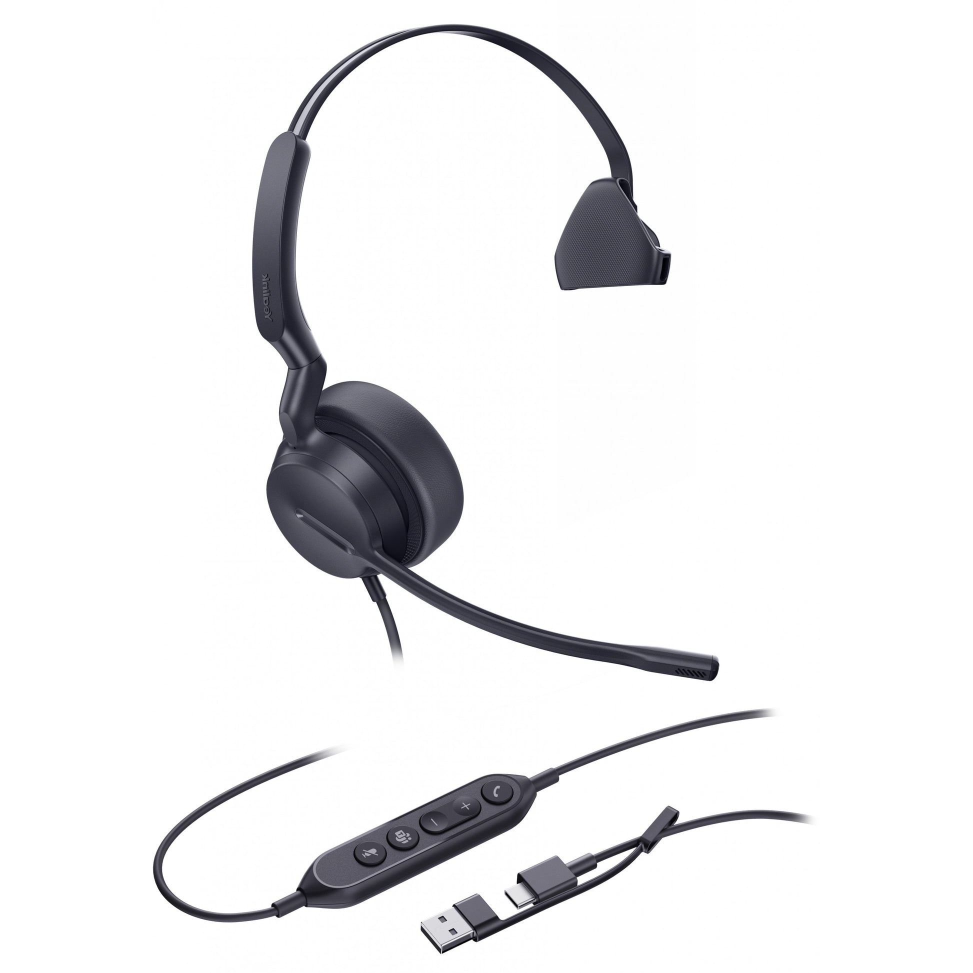 Yealink Mono Teams slušalice sa USB-C/A priključkom. Žične. Pozivi/muzika. 20 - 20000 Hz. 116 g. Slušalice. Crne.