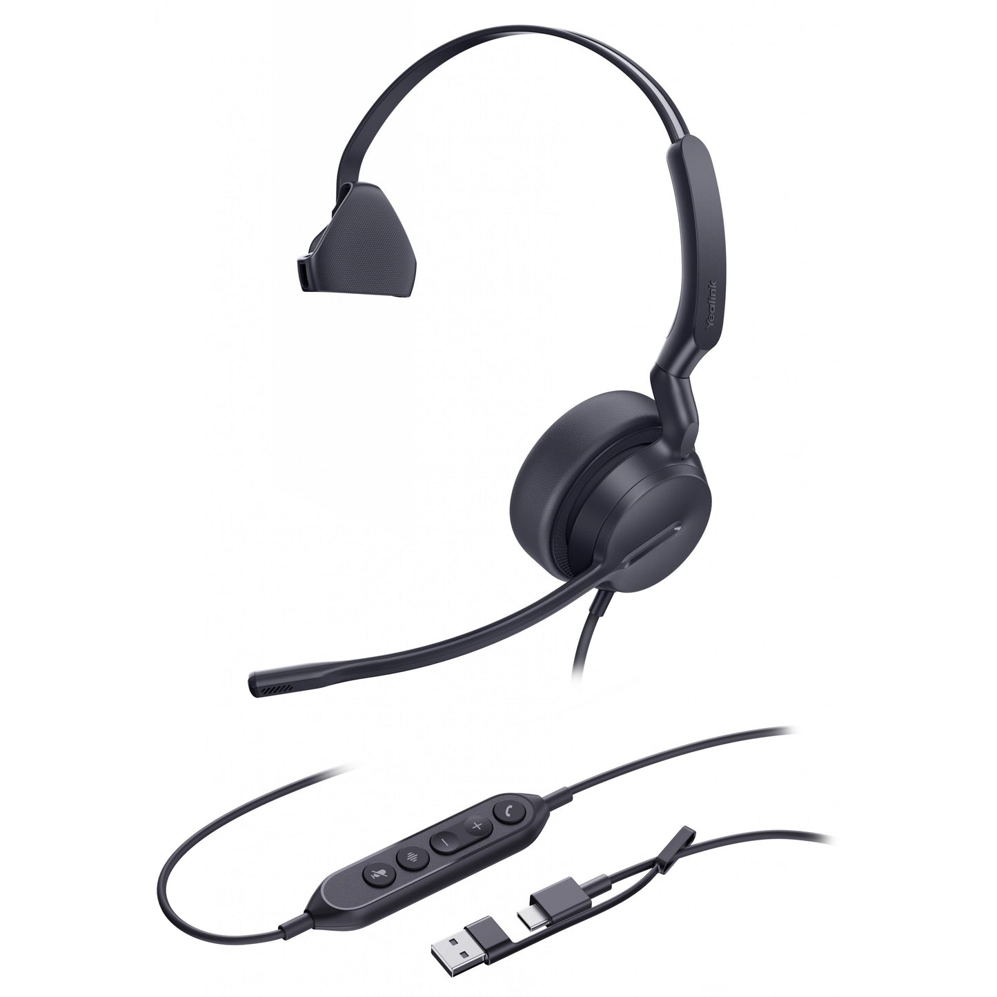 Yealink Mono UC slušalice sa USB-C/A priključkom. Žične. Pozivi/Muzika. 20 - 20000 Hz. 116 g. Slušalice. Crne.