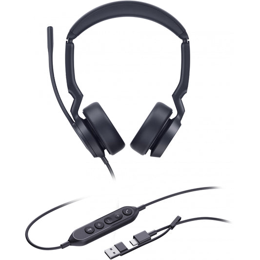 Yealink UH44 Dual UC USB-C/A slušalice. Žične. 20 - 20000 Hz. Kancelarija/Pozivni centar. 162 g. Slušalice. Crne.