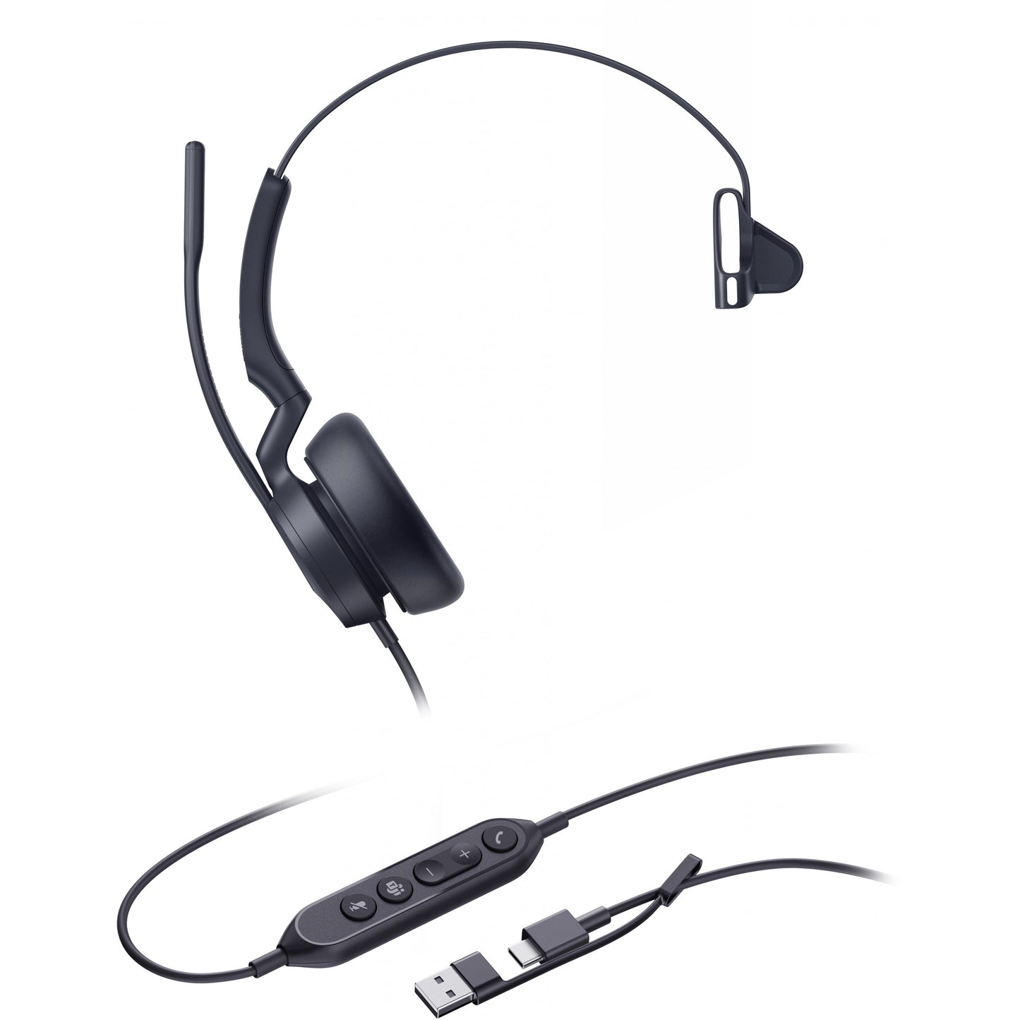 Yealink UH46 Mono Teams USB-C/A slušalice. Žične. 20 - 20000 Hz. Kancelarija/Pozivni centar. 127 g. Slušalice. Crne.