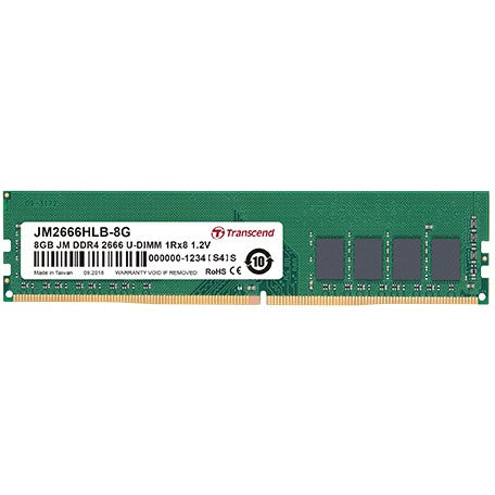 Transcend JetRam JM2666HLB-8G. 8GB. 1 x 8GB DDR4. 2666MHz. 288-pinski DIMM
