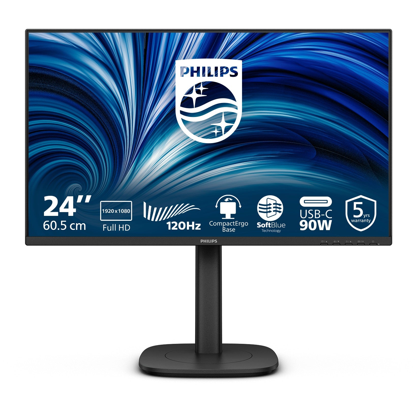 Philips 3000 serija 24B2U3301/00. 60,5 cm (23,8"). 1920 x 1080 piksela. Full HD. LCD. 4 ms. Crni