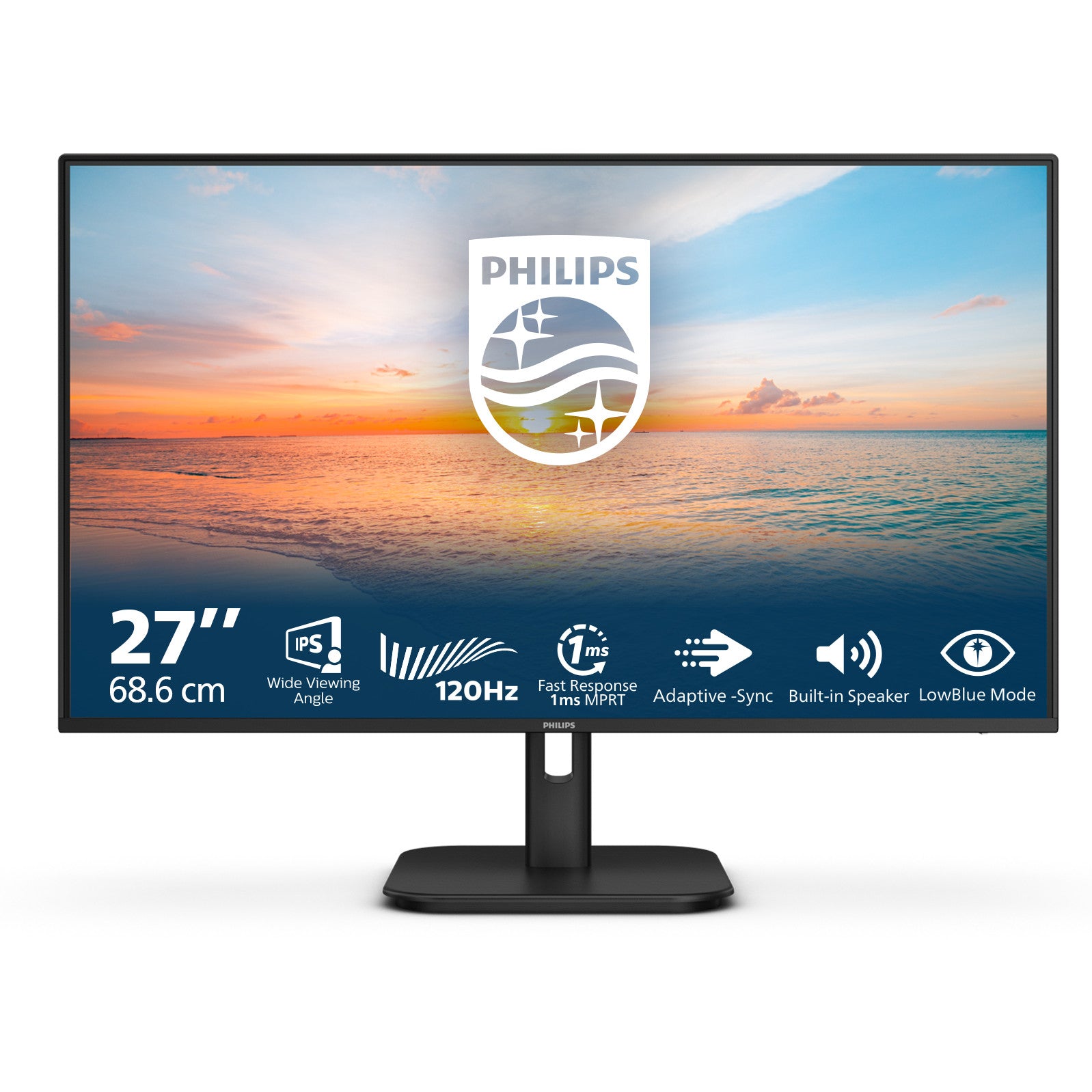 Philips 27E1N1200A/00. 68,6 cm (27"). 1920 x 1080 piksela. Full HD. LCD. 4 ms. Crni.