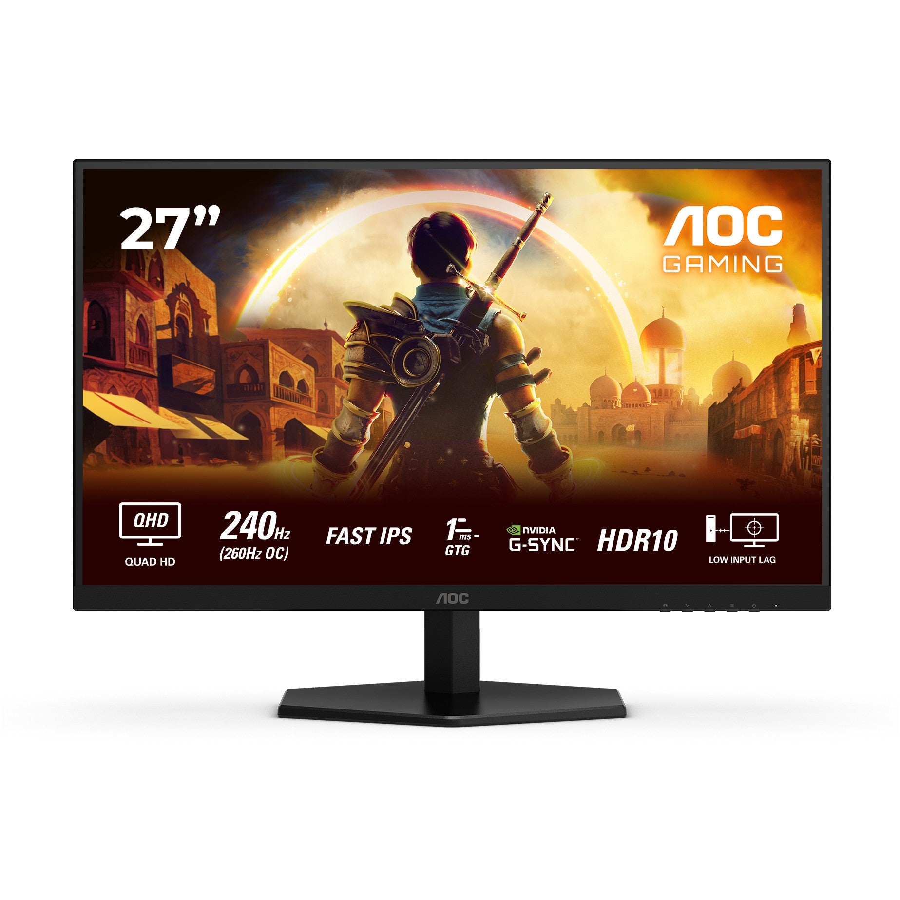 AOC G4 Q27G42ZE. 68,6 cm (27"). 2560 x 1440 piksela. Quad HD. LCD. 1 ms. Crna. Crvena