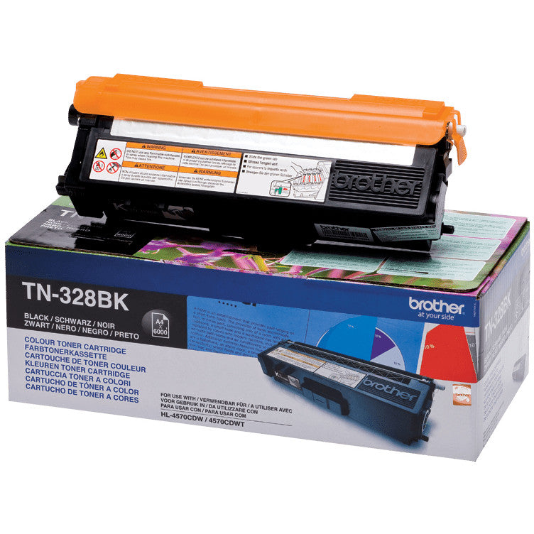 Brother TN-328BK. 6000 stranica. Crni. 1 komad.