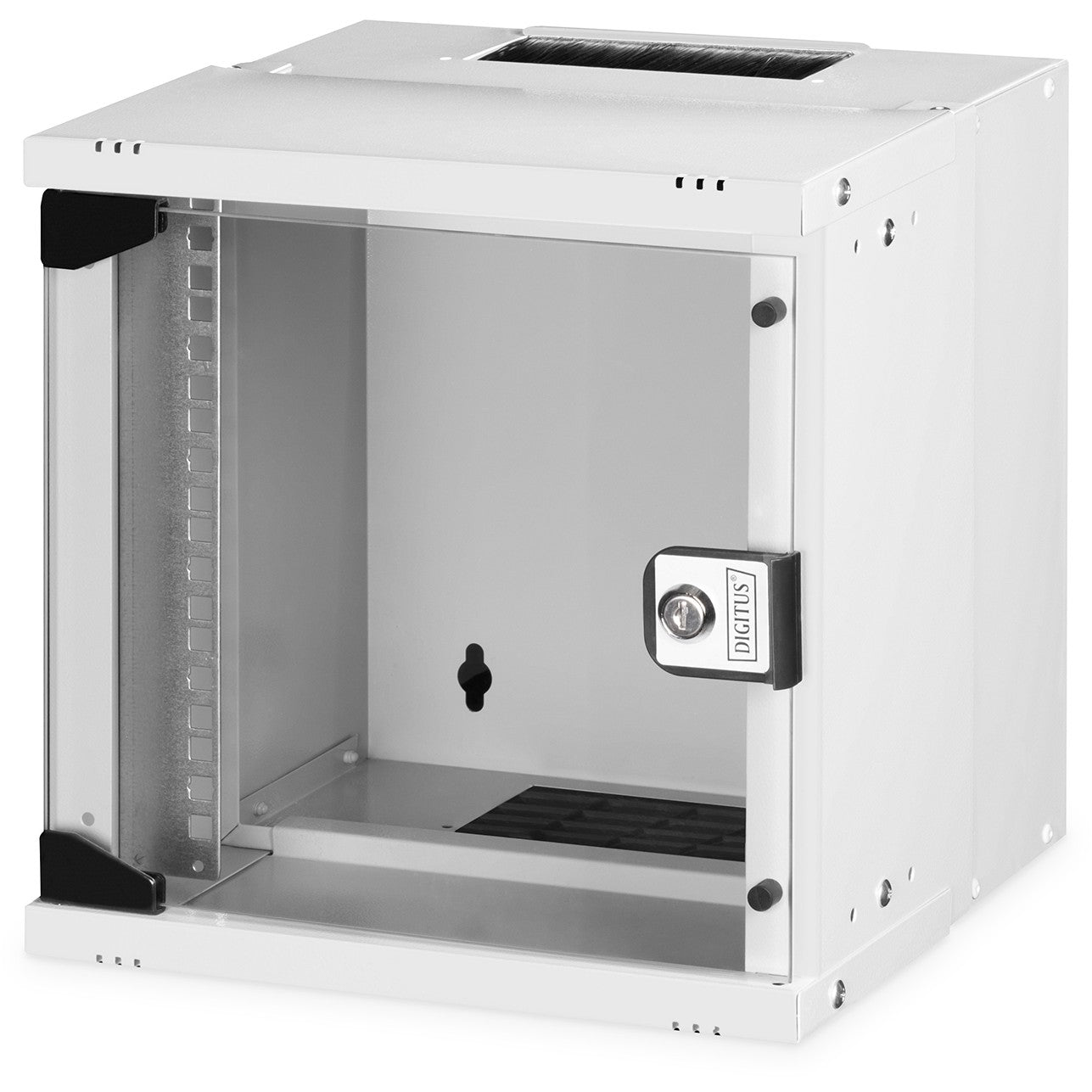 Digitus SOHO Pro kućište za montažu na zid - 254 mm (10") - 315 x 300 mm (Š x D). Polica za montažu na zid. 6U. 60 kg. Može se zaključati. Šine za police. Poboljšano upravljanje kablovima.