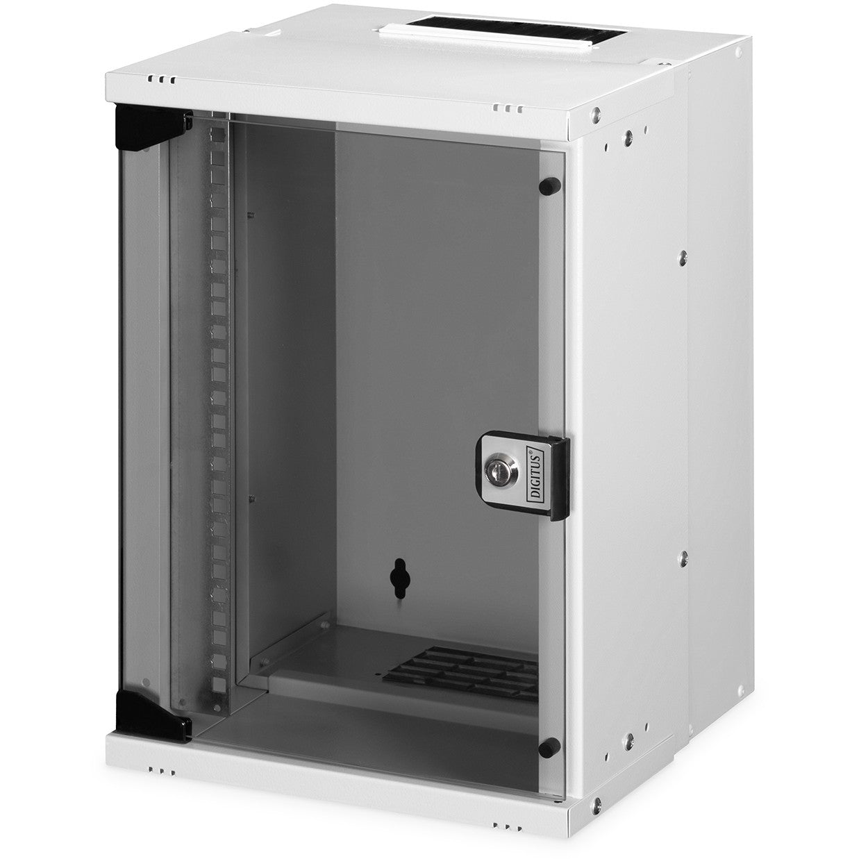 Digitus SOHO Pro kućište za montažu na zid - 254 mm (10") - 315 x 300 mm (Š x D). Polica za montažu na zid. 9U. 60 kg. Može se zaključati. Šine za police. Poboljšano upravljanje kablovima.