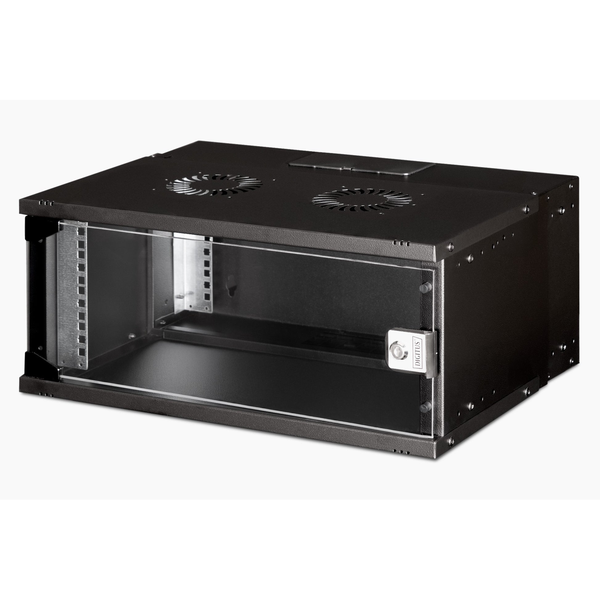 Digitus SOHO Pro kućište za montažu na zid - 483 mm (19") - 540 x 400 mm (Š x D). Polica za montažu na zid. 4U. 60 kg. Može se zaključati. Šine za police. Poboljšano upravljanje kablovima.