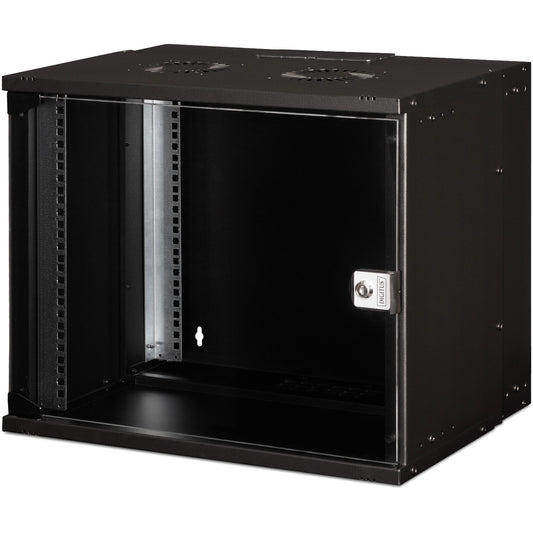 Digitus SOHO Pro kućište za montažu na zid - 483 mm (19") - 540 x 400 mm (Š x D). Polica za montažu na zid. 9U. 60 kg. Može se zaključati. Šine za police. Poboljšano upravljanje kablovima.