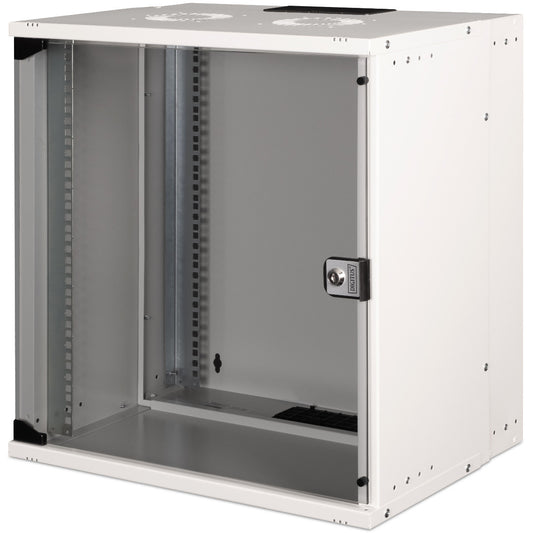 Digitus SOHO Pro kućište za montažu na zid - 483 mm (19") - 540 x 400 mm (Š x D). Polica za montažu na zid. 12U. 60 kg. Može se zaključati. Šine za police. Poboljšano upravljanje kablovima.
