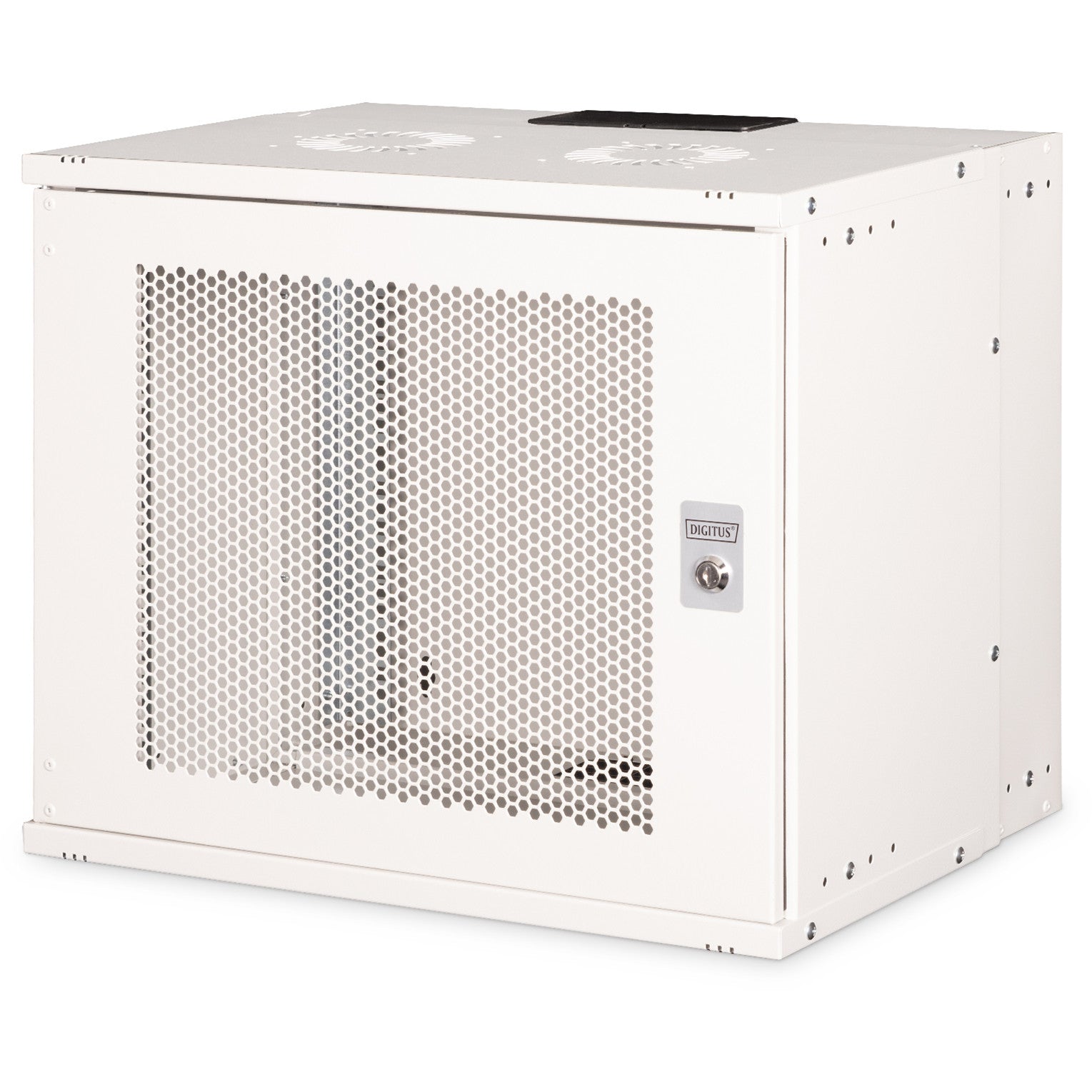Digitus zidni ormar SOHO Pro - 483 mm (19") - 540x400 mm (ŠxV). Zidna polica. 9U. 60 kg. Brava sa bravom. Poboljšano upravljanje kablovima. Svijetlosiva