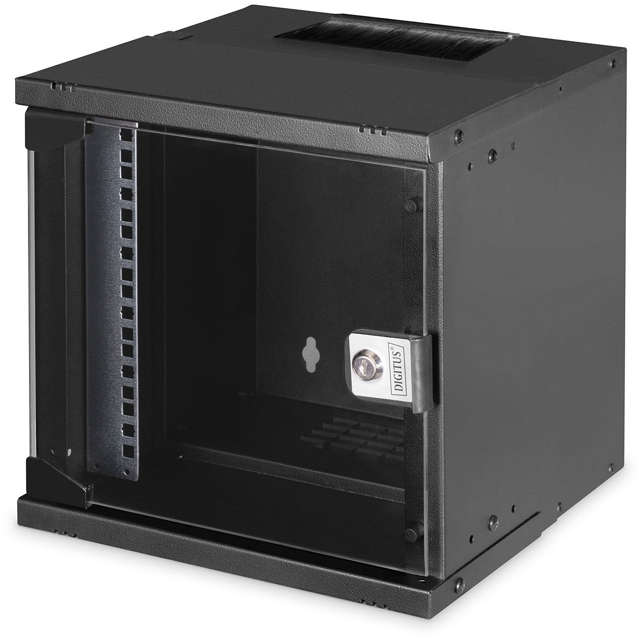 Digitus SOHO Pro kućište za montažu na zid - 254 mm (10") - 315 x 300 mm (Š x D). Polica za montažu na zid. 6U. 60 kg. Može se zaključati. Šine za police. Poboljšano upravljanje kablovima.
