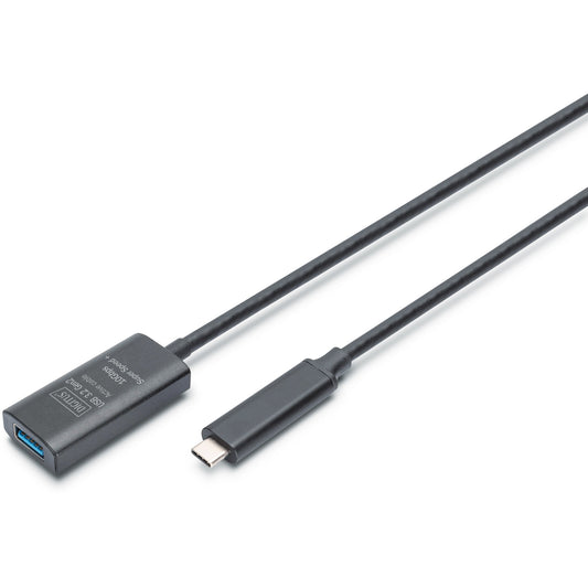 Digitus Active USB 3.2 Gen2 10G produžni kabel. USB-C na USB-A. 5m. 5m. USB C. USB A. USB 3.2 Gen 2 (3.1 Gen 2). 10 Gbit/s. Crni