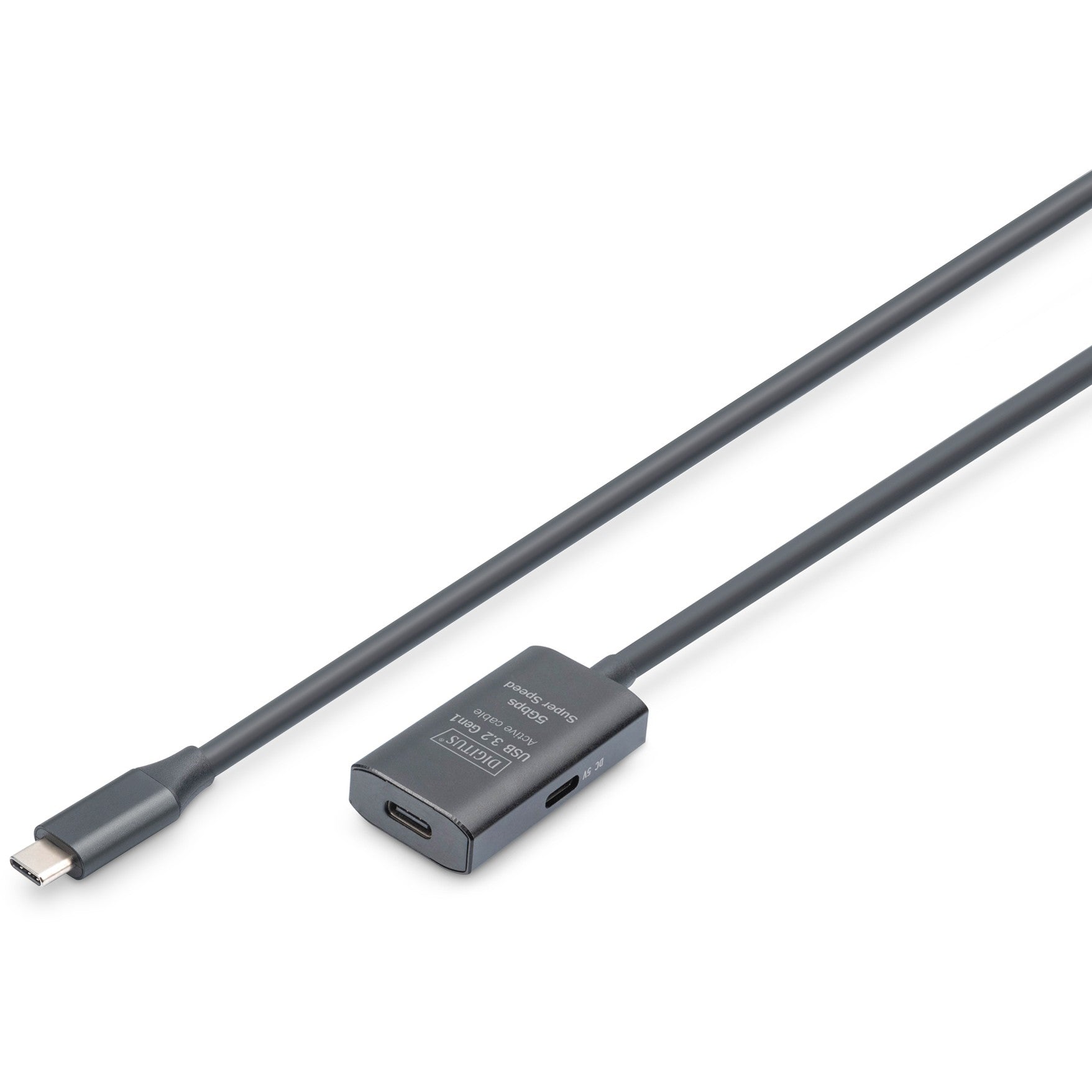 Digitus Active USB 3.2 Gen1 5G produžni kabel. USB-C na USB-C. 5m. 5m. USB C. USB C. USB 3.2 Gen 1 (3.1 Gen 1). 5 Gbit/s. Crni