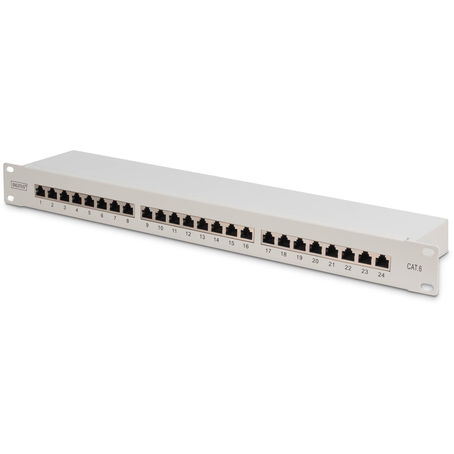 Digitus CAT 6. Patch panel klase E. RJ-45. Cat6. Siva. Montaža u rack. 1U. LSA.