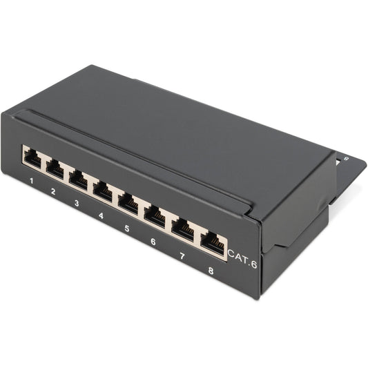 Digitus Desktop CAT 6 Klasa E patch panel. Oklopljen. RJ-45. Cat6. Crna. 285 mm. 55 mm. 778 g