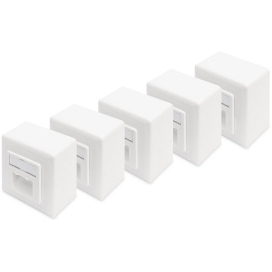 Digitus CAT 6. Klasa E. Nadžbukna utičnica za prijenos podataka. RJ-45. Bijela. Kina.