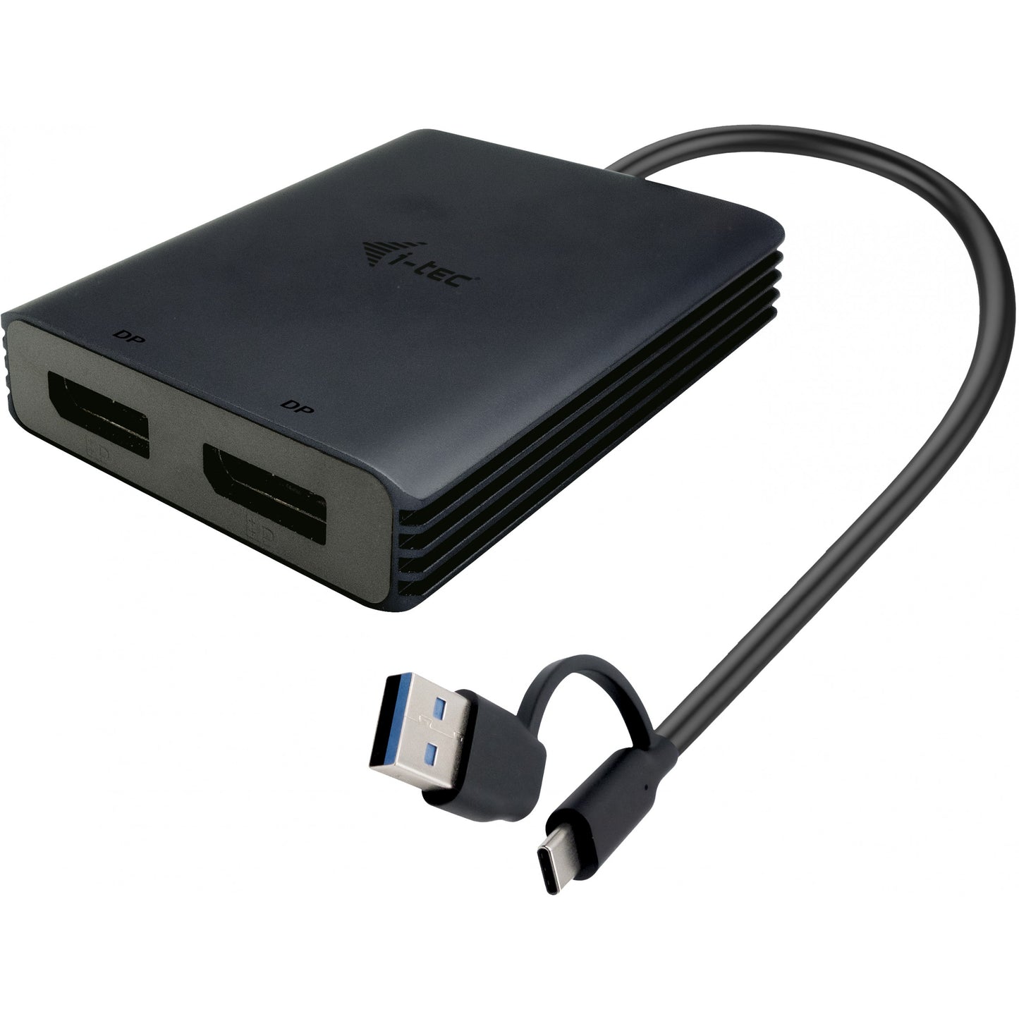 i-tec USB-A/USB-C dvostruki 4K/60 Hz DisplayPort video adapter. 0,27 m. USB Tip-A/USB Tip-C. 2 x DisplayPort. Muški. Ženski. 3840 x 2160 piksela