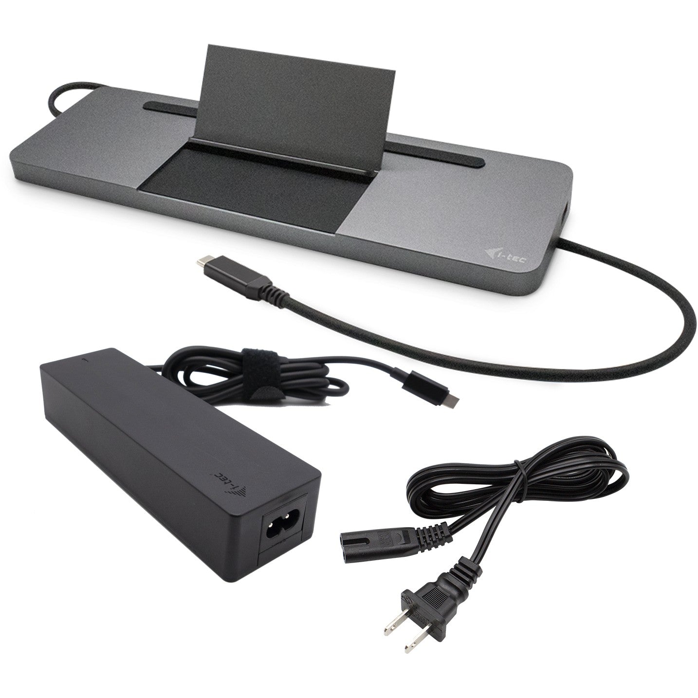 i-tec Metal SB-C Ergonomska 4K 3x priključna stanica za ekran sa napajanjem od 85 W + univerzalni punjac od 100 W. Žičana. USB 3.2 Gen 1 (3.1 Gen 1) Type-C. 85 W. 3,5 mm. 10,100,1000 Mbps. Siva.