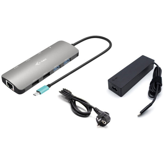 i-tec Metal USB-C Nano 2x Display Docking Station sa PD 100 W + punjac 100 W. Žični. USB 3.2 Gen 1 (3.1 Gen 1) Type-C. 100 W. 10,100,1000 Mbps. Siva. 5 Gbps