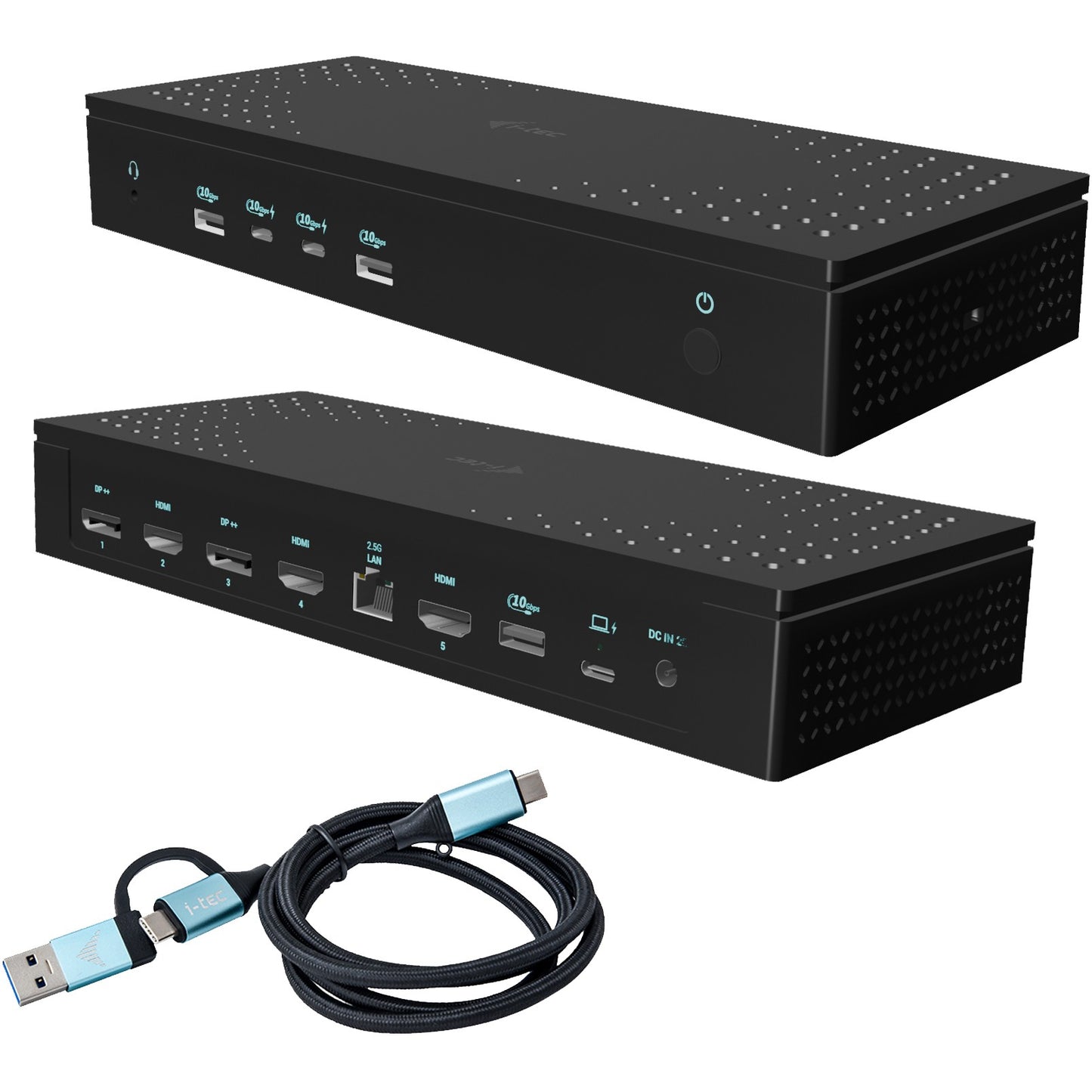 i-tec Univerzalna 5x 4K/60Hz priključna stanica za ekran + napajanje 100W. Žičana. USB 3.2 Gen 1 (3.1 Gen 1) Type-C. 100W. 10,100,1000,2500 Mbps. Crna. 10Gbps