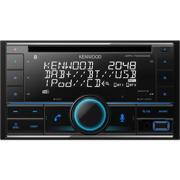 Kenwood Electronics DPX-7300DAB. Crni. 2 DIN. CD. AAC. FLAC. MP3. WAV. WMA. LCD. Njemački. Engleski. Španski. Francuski. Ruski.