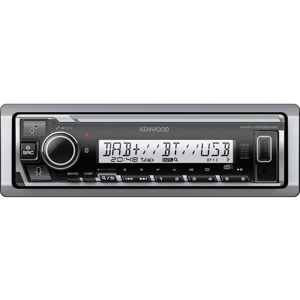 Kenwood KMR-M508DAB. Crna. 88 W. 20 - 20000 Hz. 80 oma. 200 W LCD.