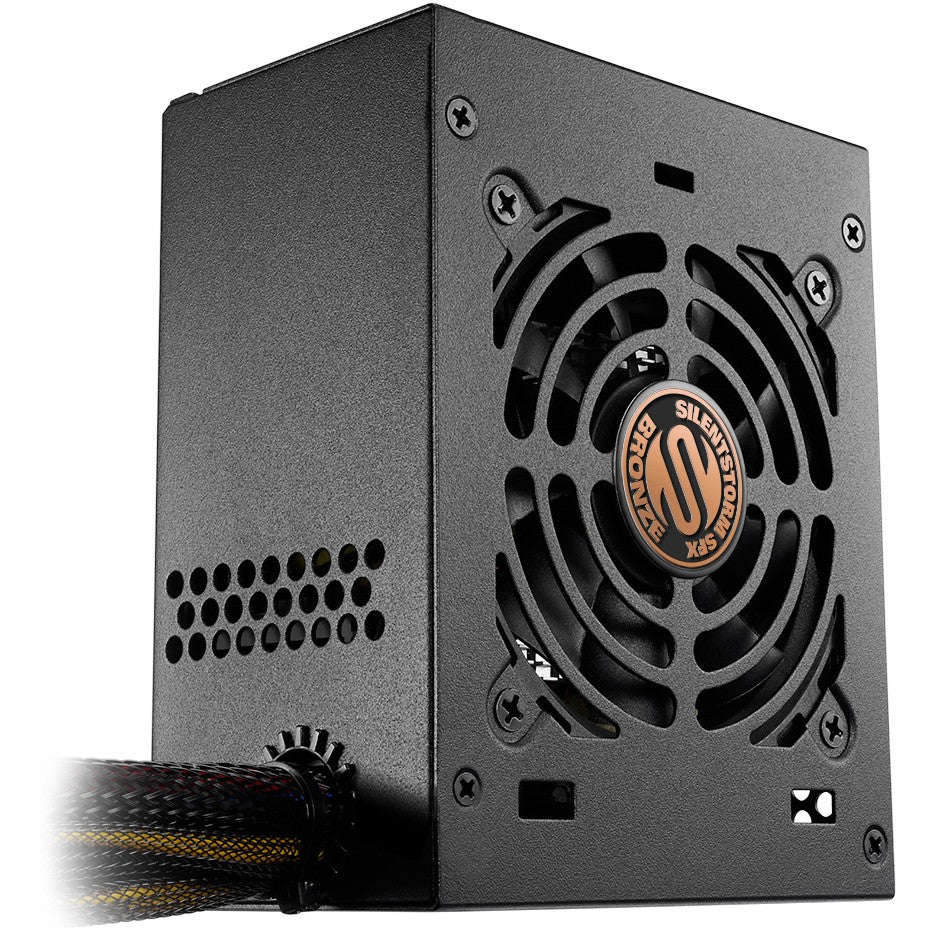 Sharkoon SilentStorm SFX bronzana. 450 W. 100 - 240 V. 50 - 60 Hz. 7 A. +12V. +3,3V. +5V. +5Vsb. -12V. 120W