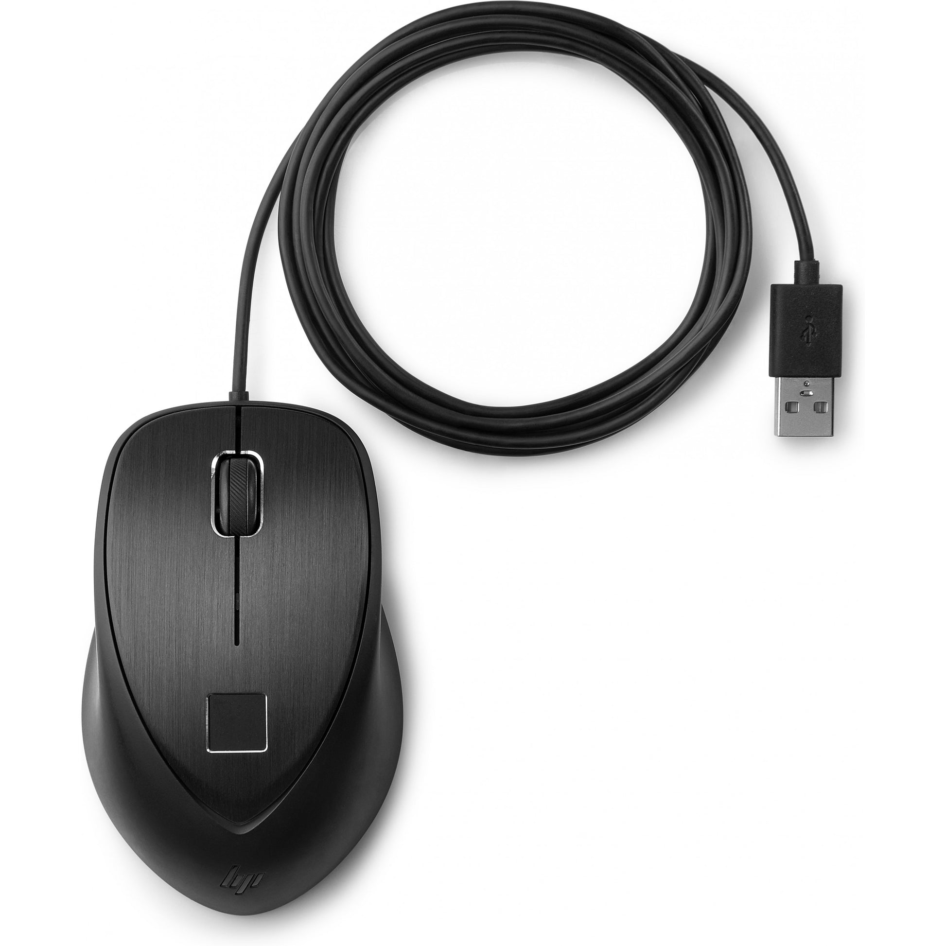 HP USB miš sa otiskom prsta. Za leva i dekstra. USB tip A. Crni.