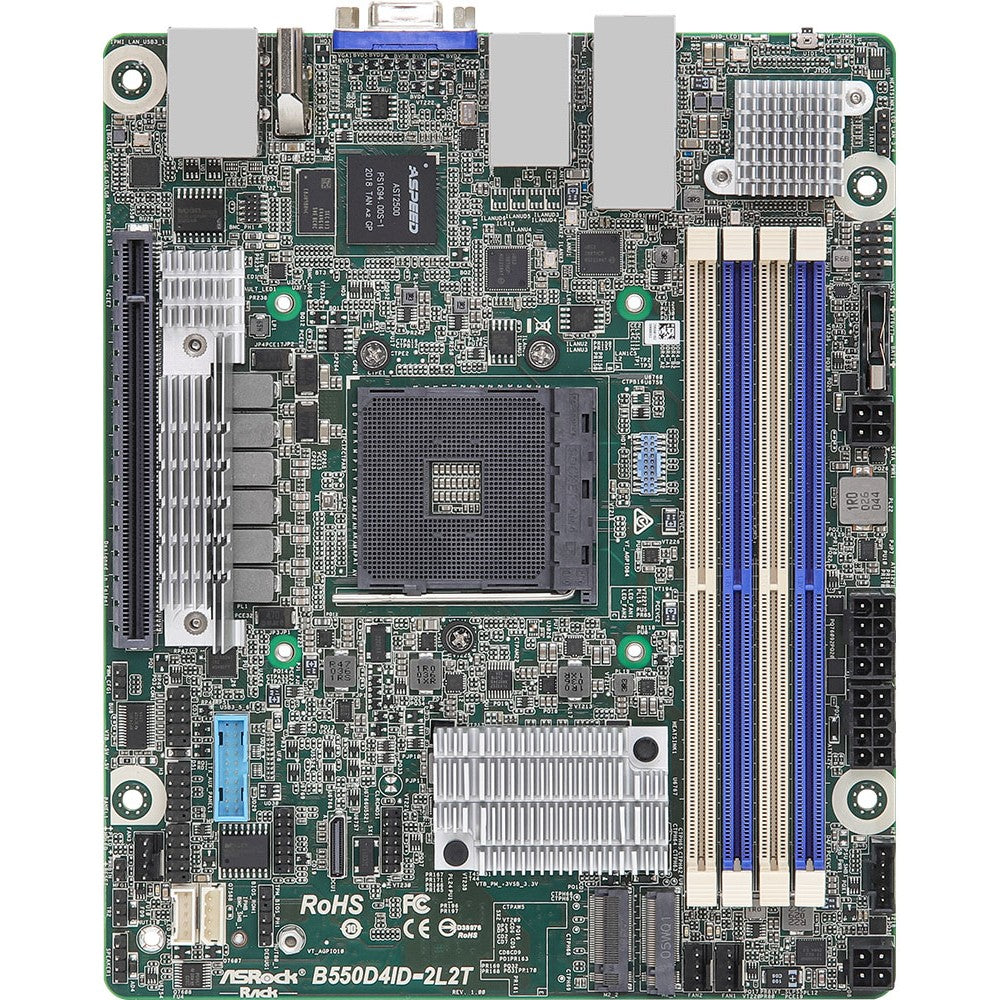 Asrock B550D4ID-2L2T. AMD. Podnožje AM4. AMD Ryzen™ 3. AMD Ryzen™ 5. Podnožje AM4. DDR4-SDRAM. 128 GB