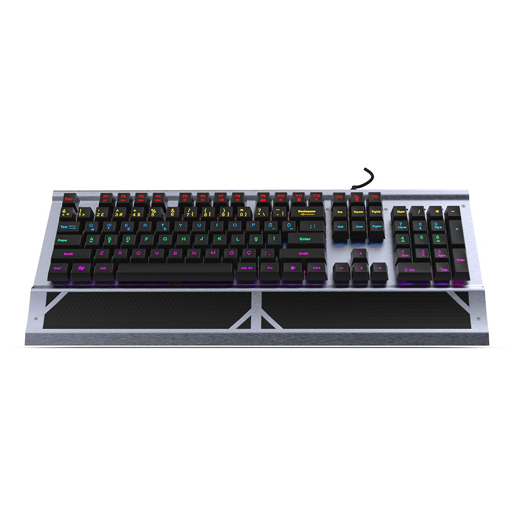 Inca IKG-444. Puna veličina (100%). Žični. USB. Mehanička tastatura. RGB LED. Siva.