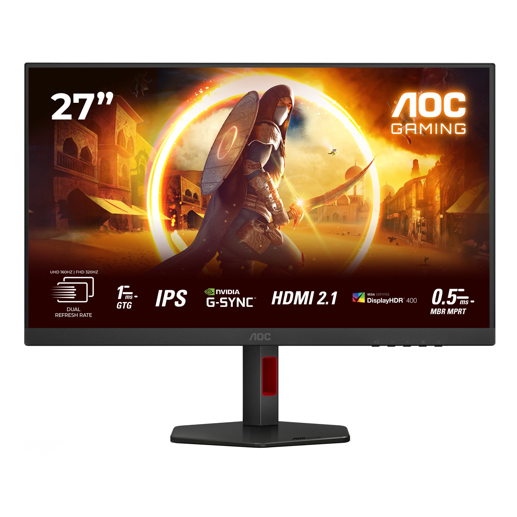 AOC G4 U27G4R. 68,6 cm (27"). 3840 x 2160 piksela. 4K Ultra HD. LED. 1 ms. Crni. Crveni.