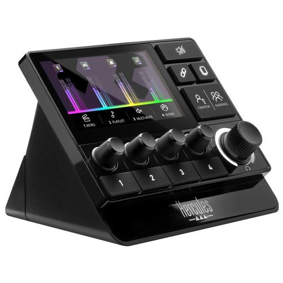 Hercules Stream 200 XLR. Crna. 9 tipki. Rotirajuće dugme. Windows 10. Windows 11. Kutija. 110 mm.