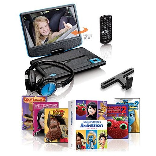 Lenco DVP-910BU. Prenosni DVD uređaj. Konvertibilan. Crni. Plavi. CD. DVD. 22,9 cm (9"). TFT