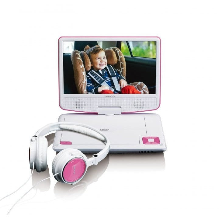 Lenco DVP-910. Prenosni DVD uređaj. Konvertibilan. Crni. Rozi. CD. DVD. 22,9 cm (9"). TFT