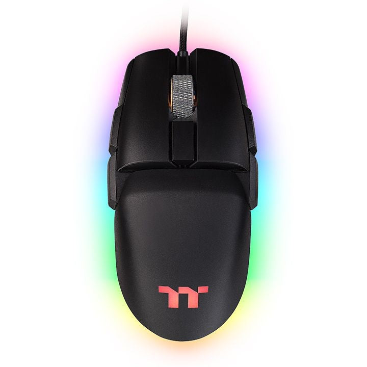 Thermaltake Argent M5 RGB. Za levake i lijesne ruke. Optički. USB Tip-A. 16000 DPI. Crna.