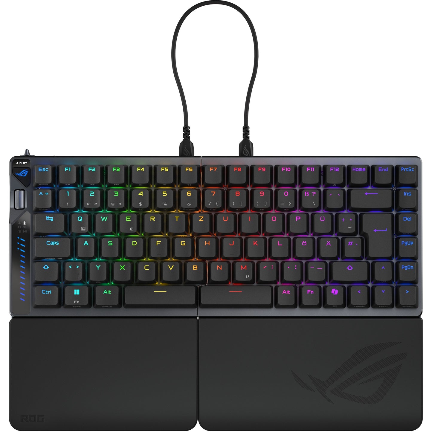 ASUS ROG Falcata. Žični i bežični. USB + RF bežični + Bluetooth. Magnetno-Mehanička tastatura. QWERTZ. RGB LED. Crna.