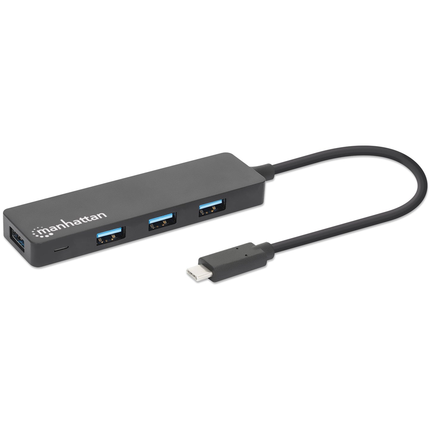 Manhattan 4-portni USB 3.2 Gen 1 Hub. USB-C priključak na 4 x USB-A utičnice. Brzina prijenosa podataka od 5 Gbps. Napajanje putem USB-a. Crna. USB 3.2 Gen 1 (3.1 Gen 1) Tip-C. USB 3.2 Gen 1 (3.1 Gen 1) Tip-A. 5000 Mbps. Crna. Akrilonitril butadien stiren (ABS). 0,135 mm