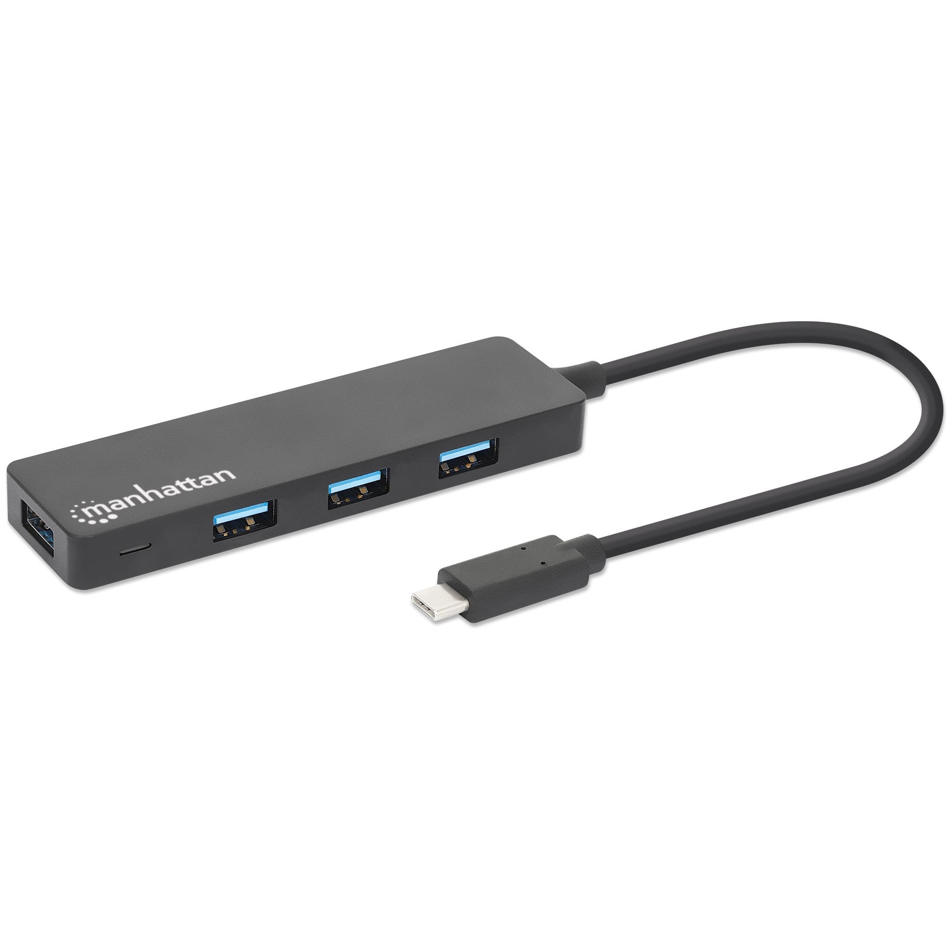 Manhattan 4-portni USB 3.2 Gen 1 Hub. USB-C priključak na 4 x USB-A utičnice. Brzina prijenosa podataka od 5 Gbps. Napajanje putem USB-a. Crna. USB 3.2 Gen 1 (3.1 Gen 1) Tip-C. USB 3.2 Gen 1 (3.1 Gen 1) Tip-A. 5000 Mbps. Crna. Akrilonitril butadien stiren (ABS). 0,135 mm