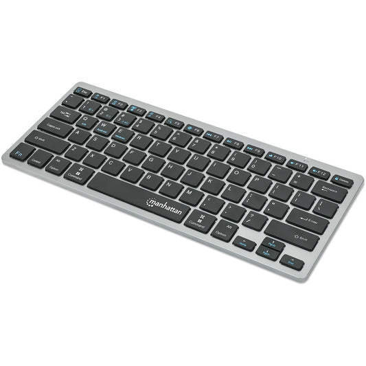 Manhattan 180559. Mini. Bežični. RF bežični + Bluetooth. Makazasti prekidač. QWERTZ. Crna. Siva.