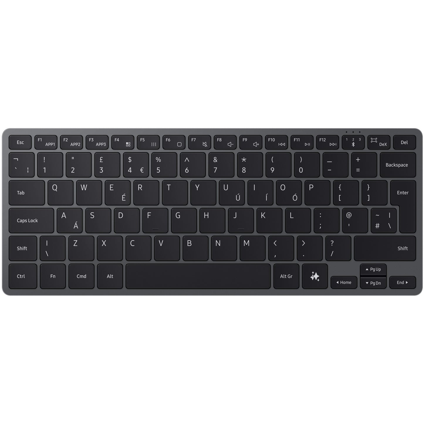 Samsung pametna tastatura. QWERTZ. Njemačka. 1 mm. Siva. Bežična. Bluetooth.