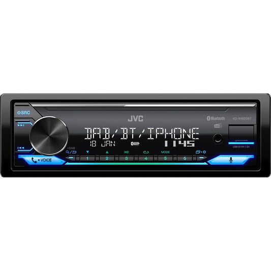 JVC KD-X482DBT. Crni. 1 DIN. 200 W. 7.1 kanala. 50 W. Rotacijski regulator.