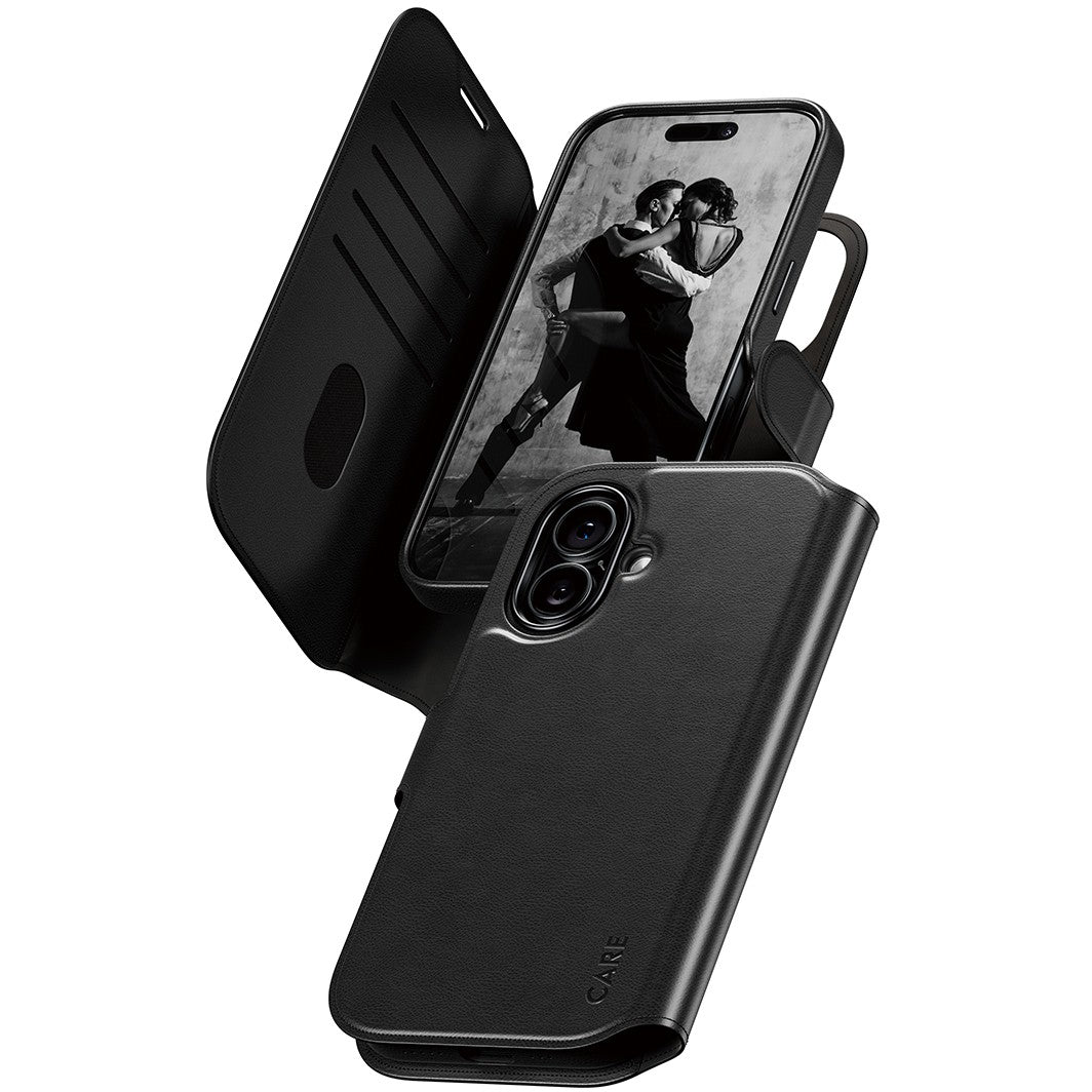PanzerGlass CARE by Â® Feature Case Tango Two-in-One novčanik-futrola s MagSafe za iPhone 17. Futrola. Apple. Apple - iPhone 2025 (ne-Pro). Crna.