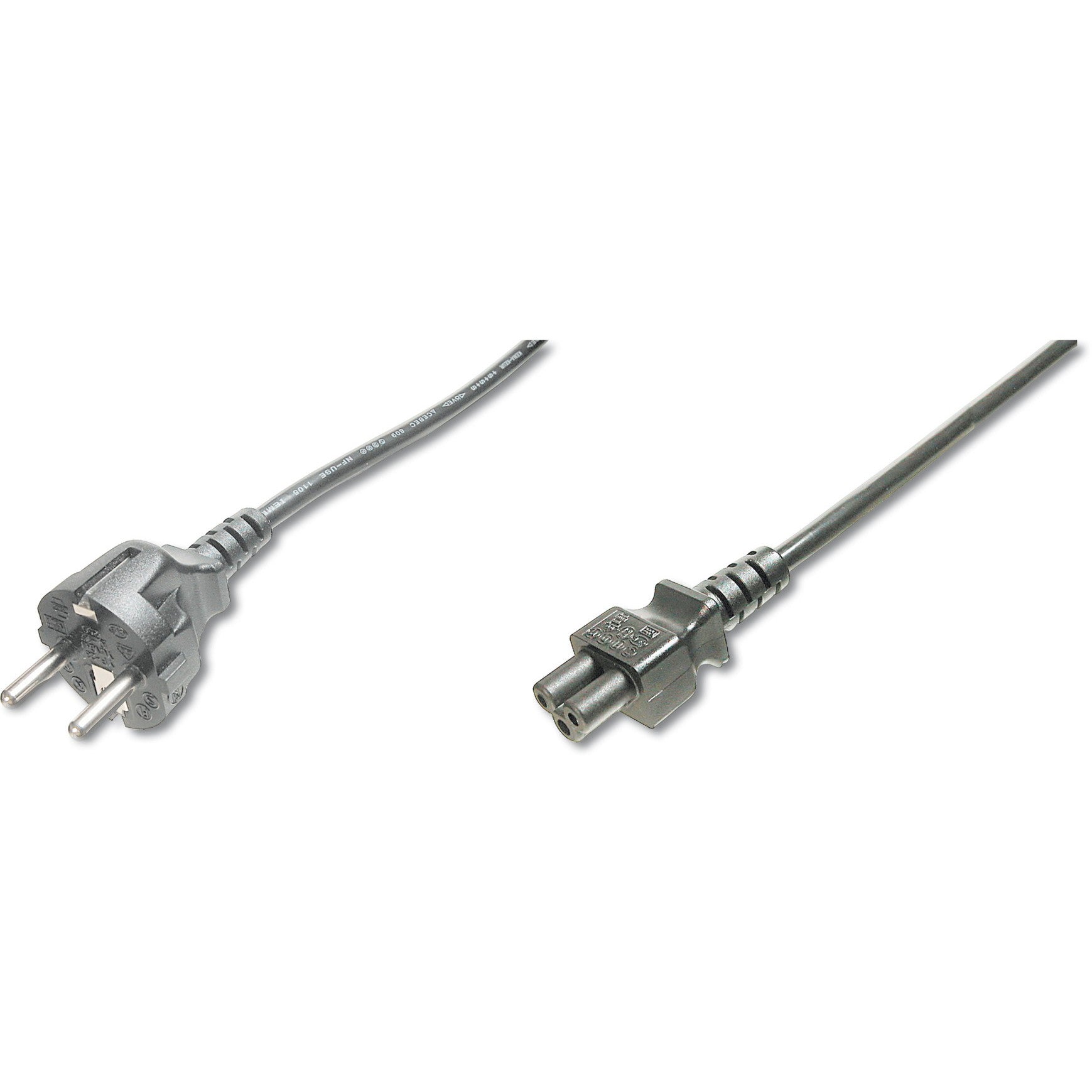 Digitus njemački mrežni priključni kabel. 0,75 m. C5 spojnica. IEC C5. H05VV-F3G. 250 V. 10 A
