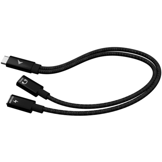 i-tec USB-C kabel razdjelnik audio/podaci + napajanje 100W. 0,3 m. USB C. 2 x USB C. USB 2.0. Crni
