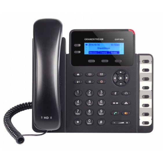 Grandstream Networks GXP1628. DECT telefon. Hands-free funkcija. 500 unosa. Crni.