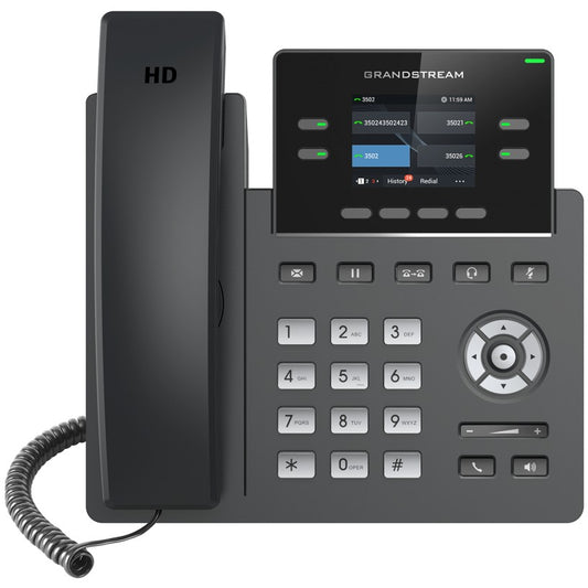 Grandstream Networks GRP2612. IP telefon. Crni. Žični telefon. U opsegu. Izvan opsega. SIP informacije. Nadzornik. Korisnik. 2 linije.